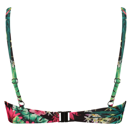 Padded bikini top Jungle fever twist, Czarny