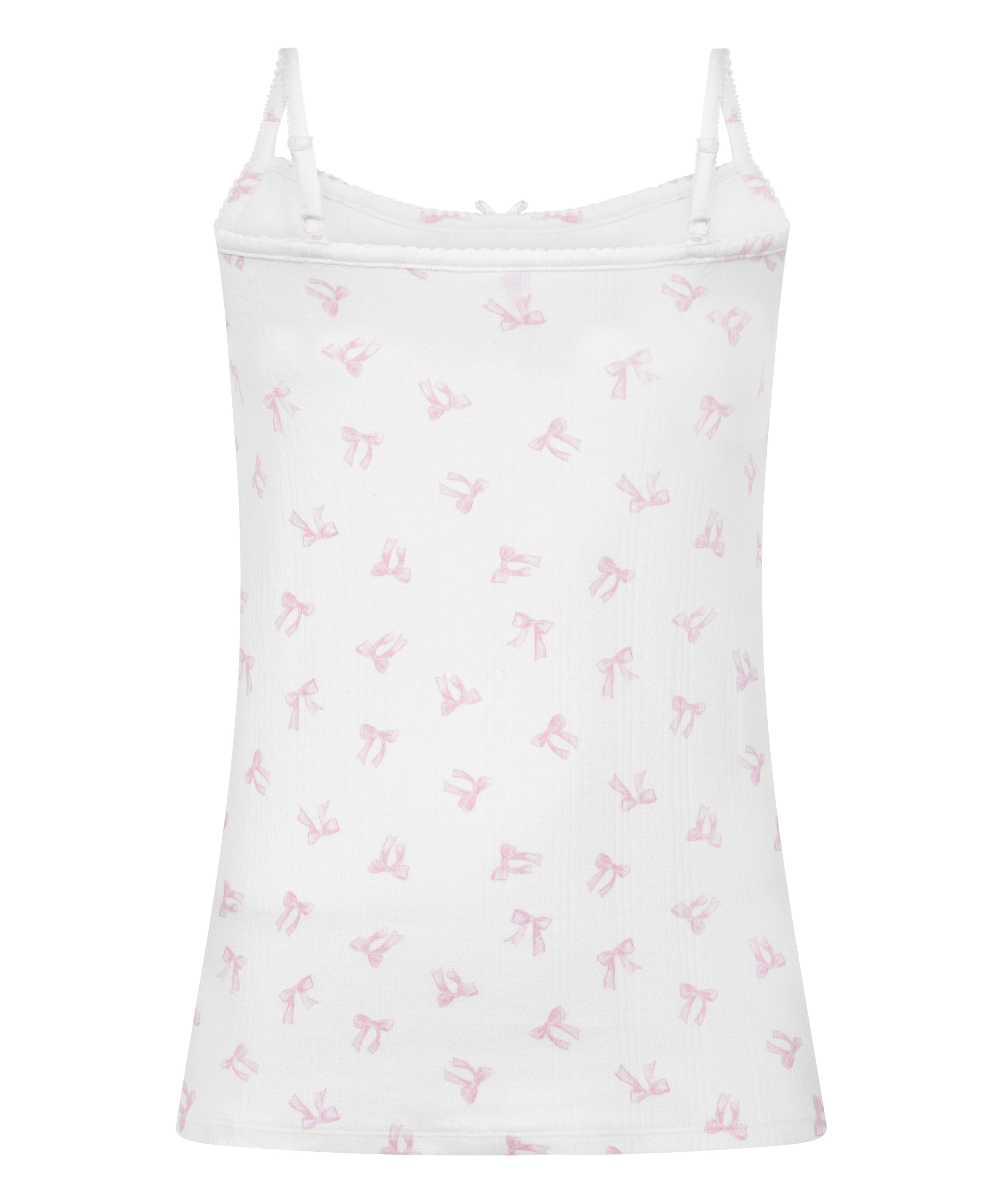 Top na ramiączkach Pointelle, Biały, main