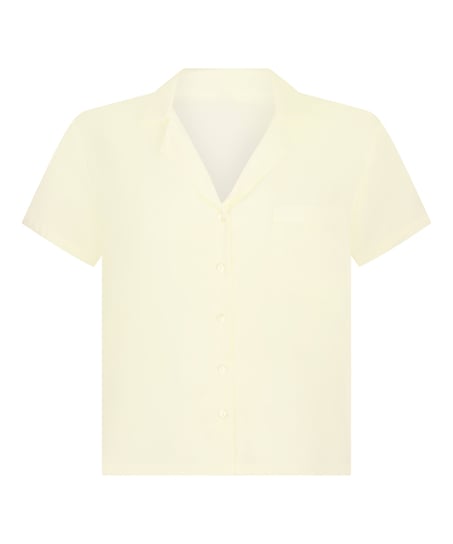 Satynowa narzutka Peppers z kr&oacute;tkim rękawem, Ż&oacute;łty