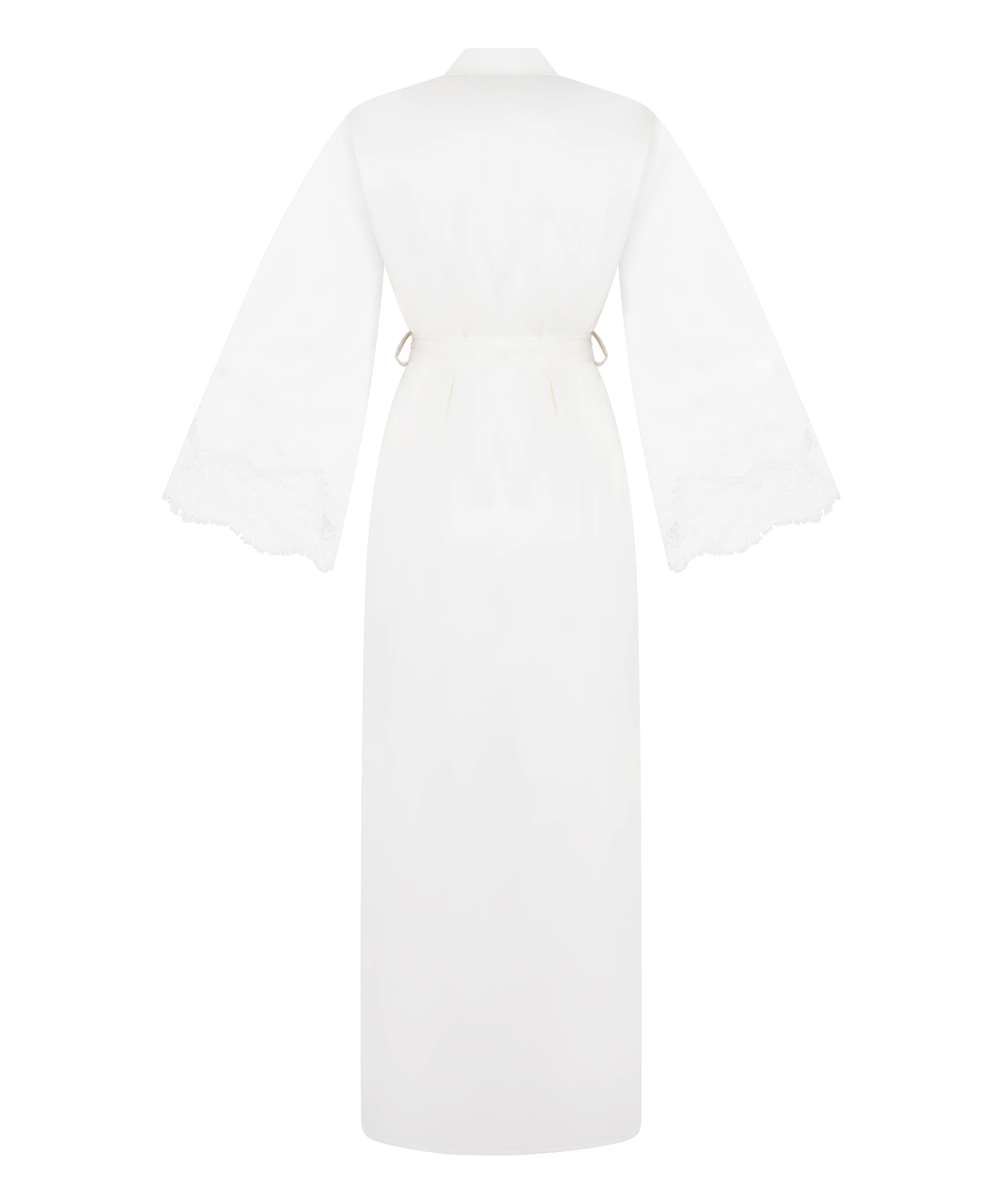 Długie satynowe kimono Valerie, Biały, main