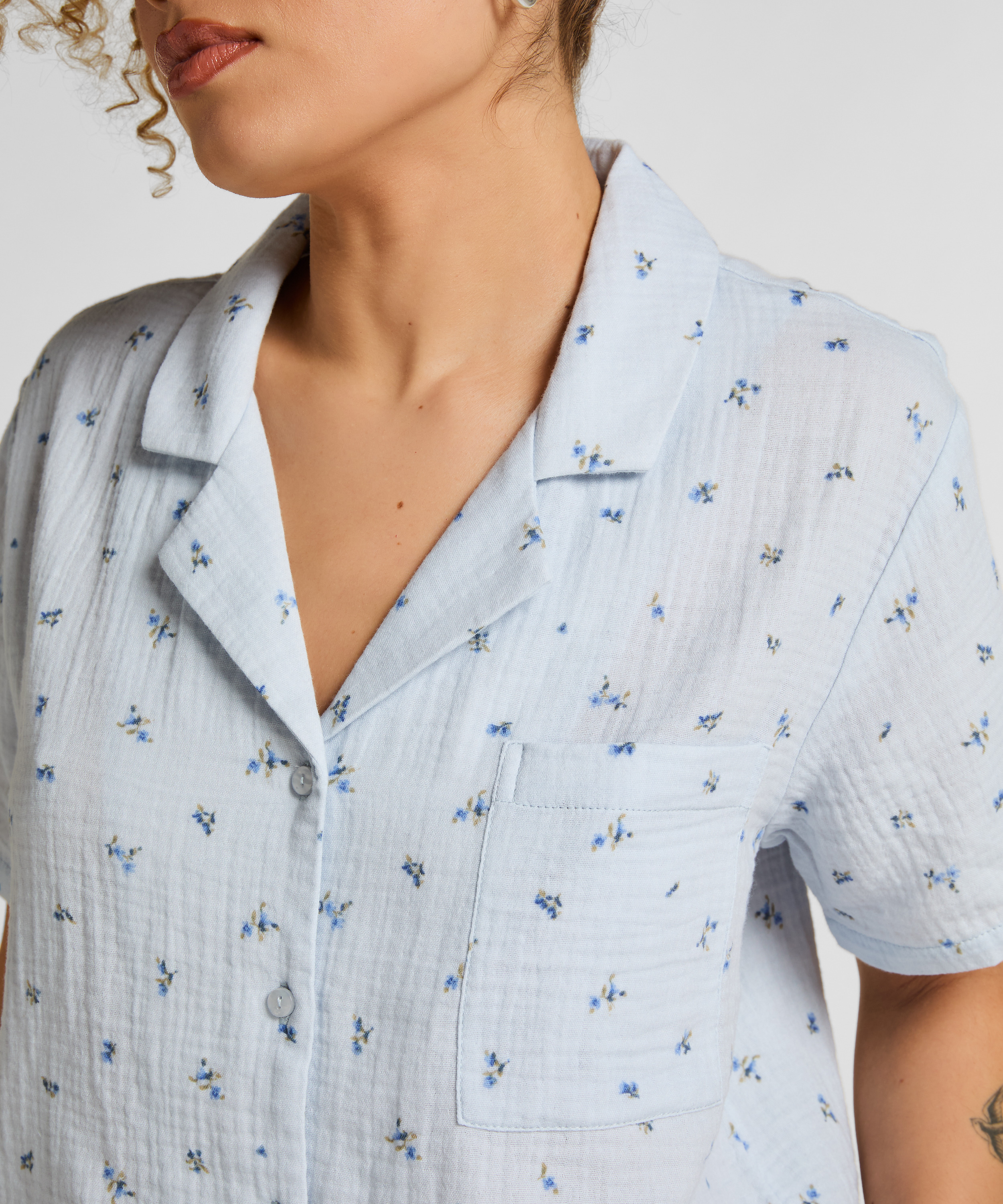 Muślinowa narzutka, Niebieski, main