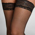 Pończochy Samonośne Fishnet, Czarny