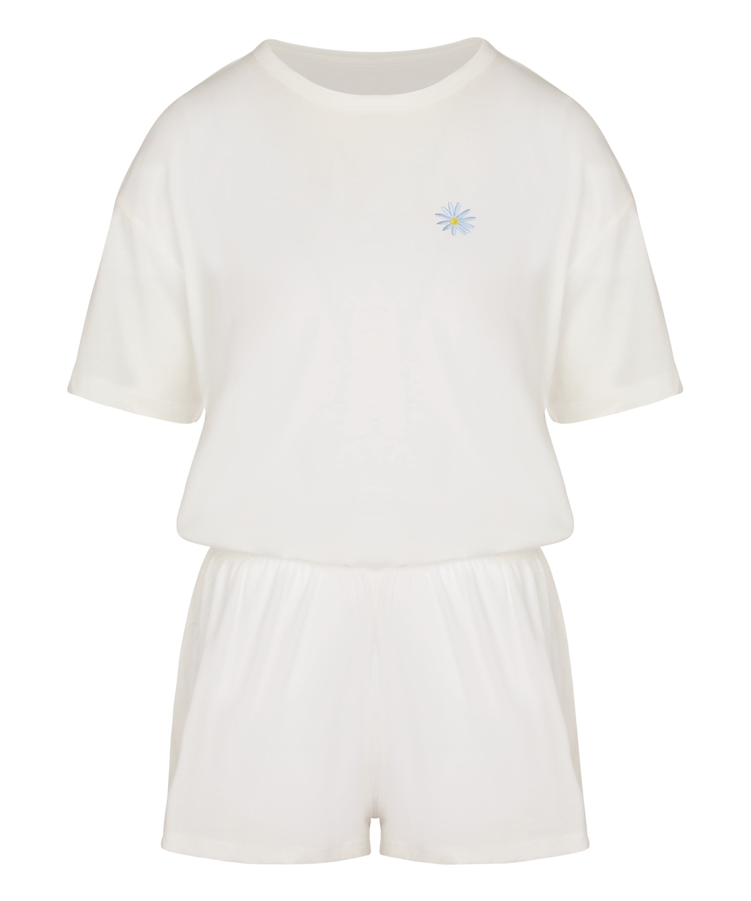 Zestaw piżamowy z bawełny, Biały, main