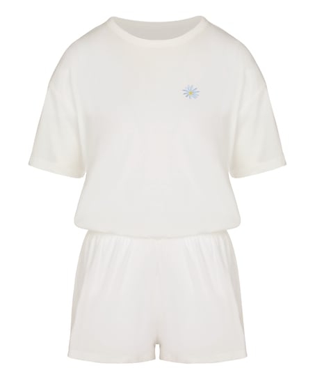 Zestaw piżamowy z bawełny, Biały