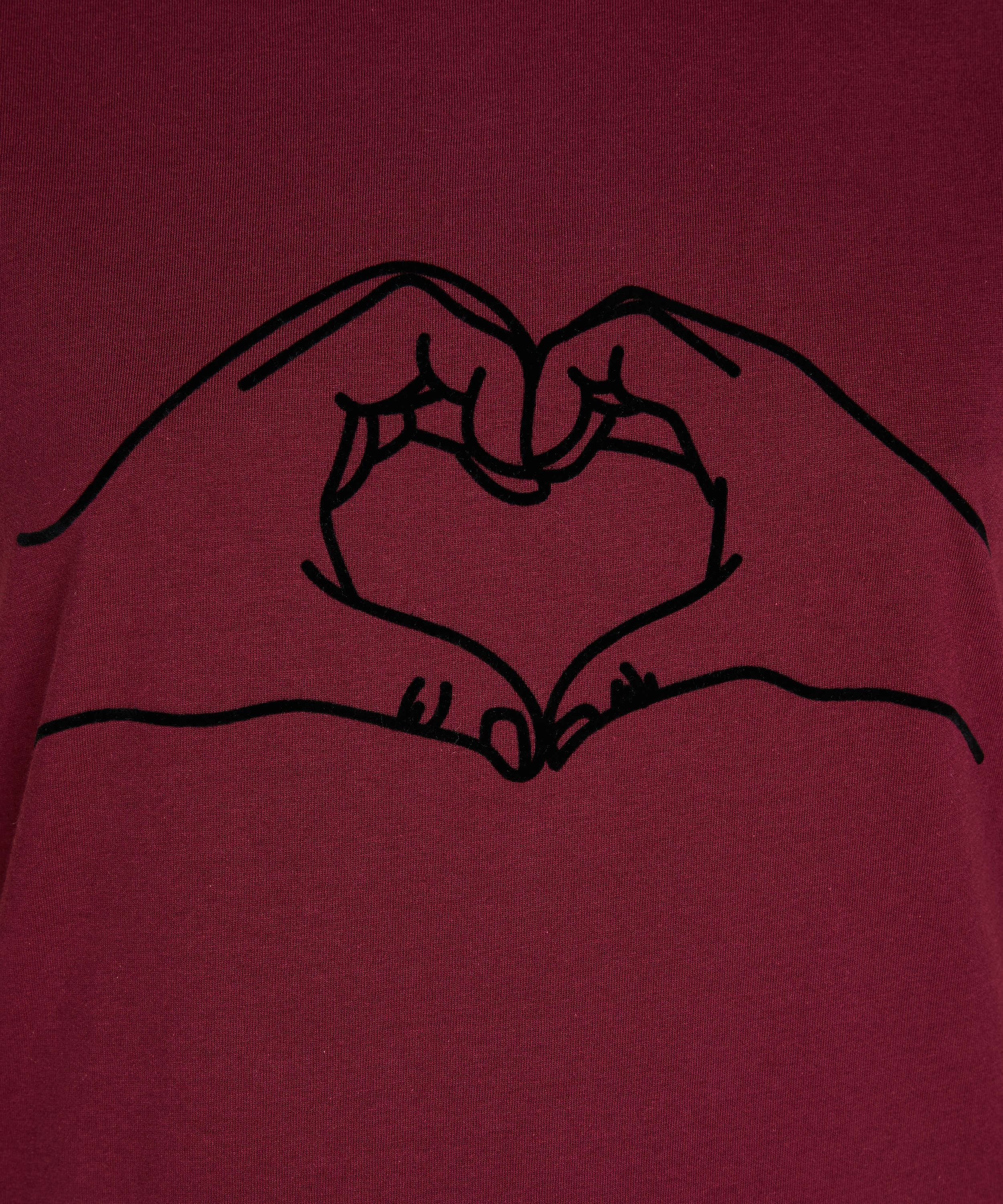 Koszula nocna z okrągłym dekoltem, Czerwony, main