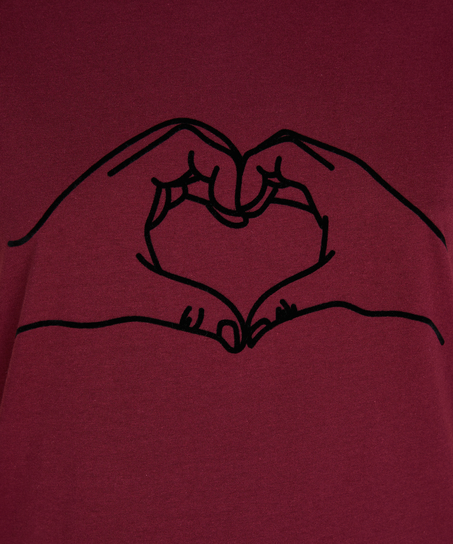 Koszula nocna z okrągłym dekoltem, Czerwony