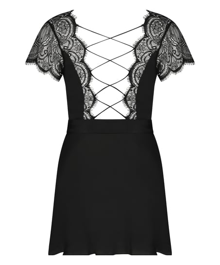 Satynowe kimono Coco, Czarny