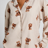 Bluza flanelowa twillowa ze wzorem misia, Beżowy