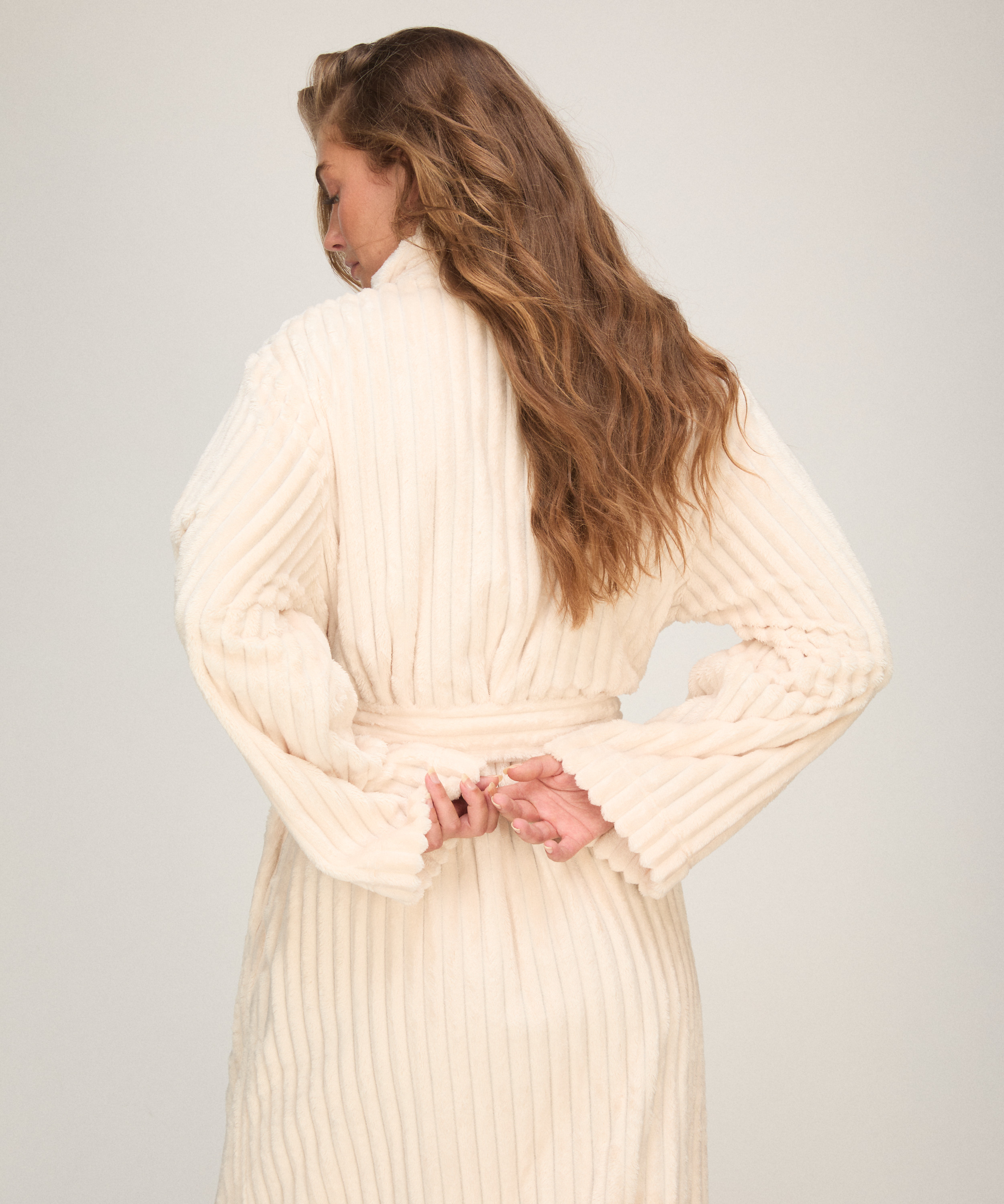 Szlafrok Jacqueared Fleece, Biały, main