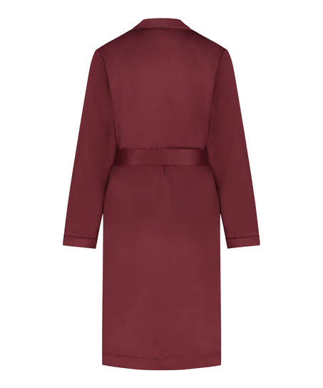 Satynowy szlafrok z polarem, Czerwony