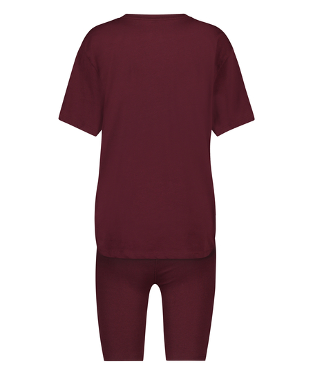 Piżama z szortami Biker, Czerwony