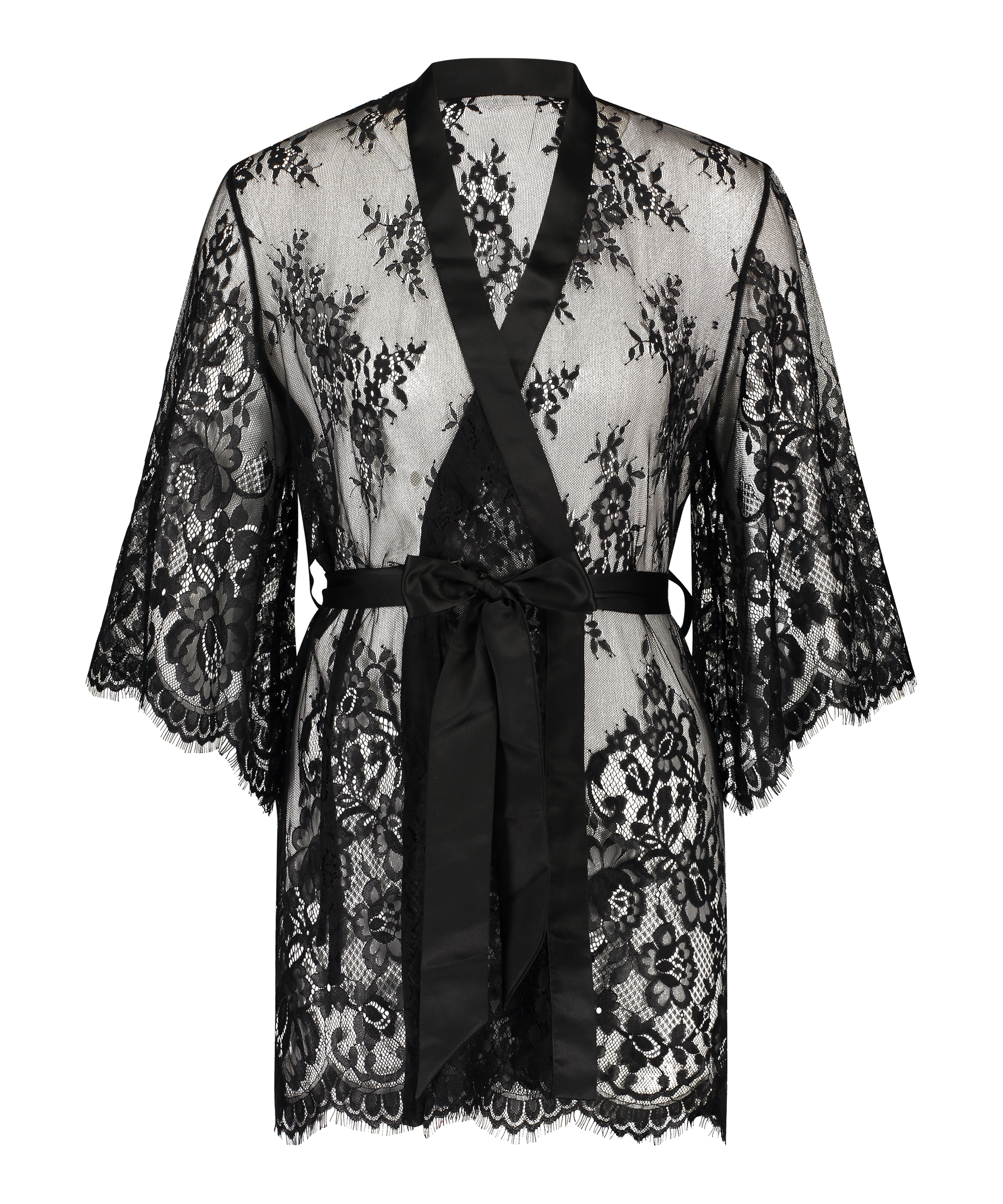 Kimono z koronką Isabelle, Czarny, main