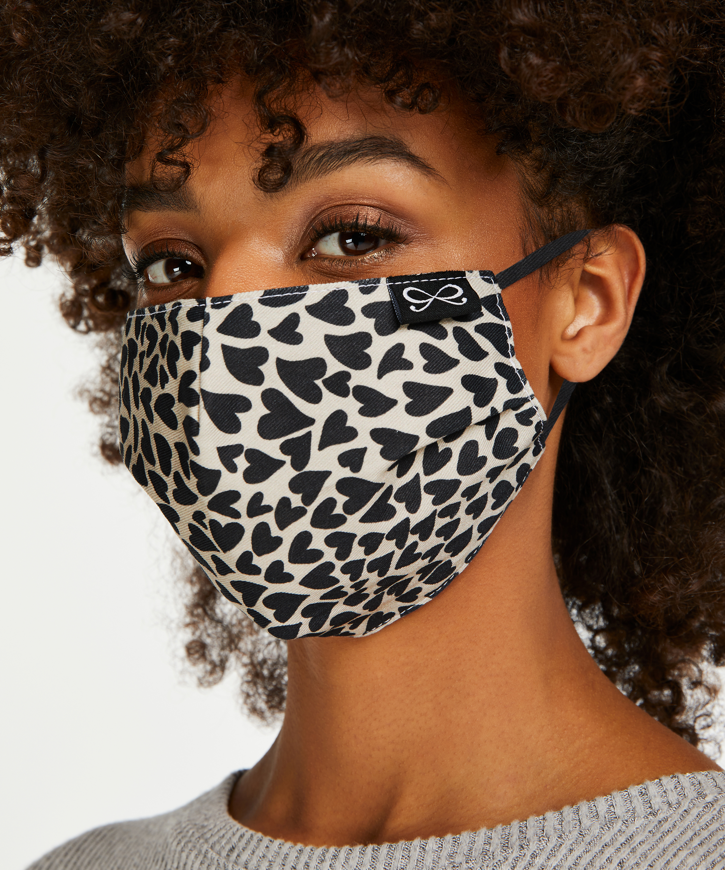 Bawełniana maska, Brązowy, main