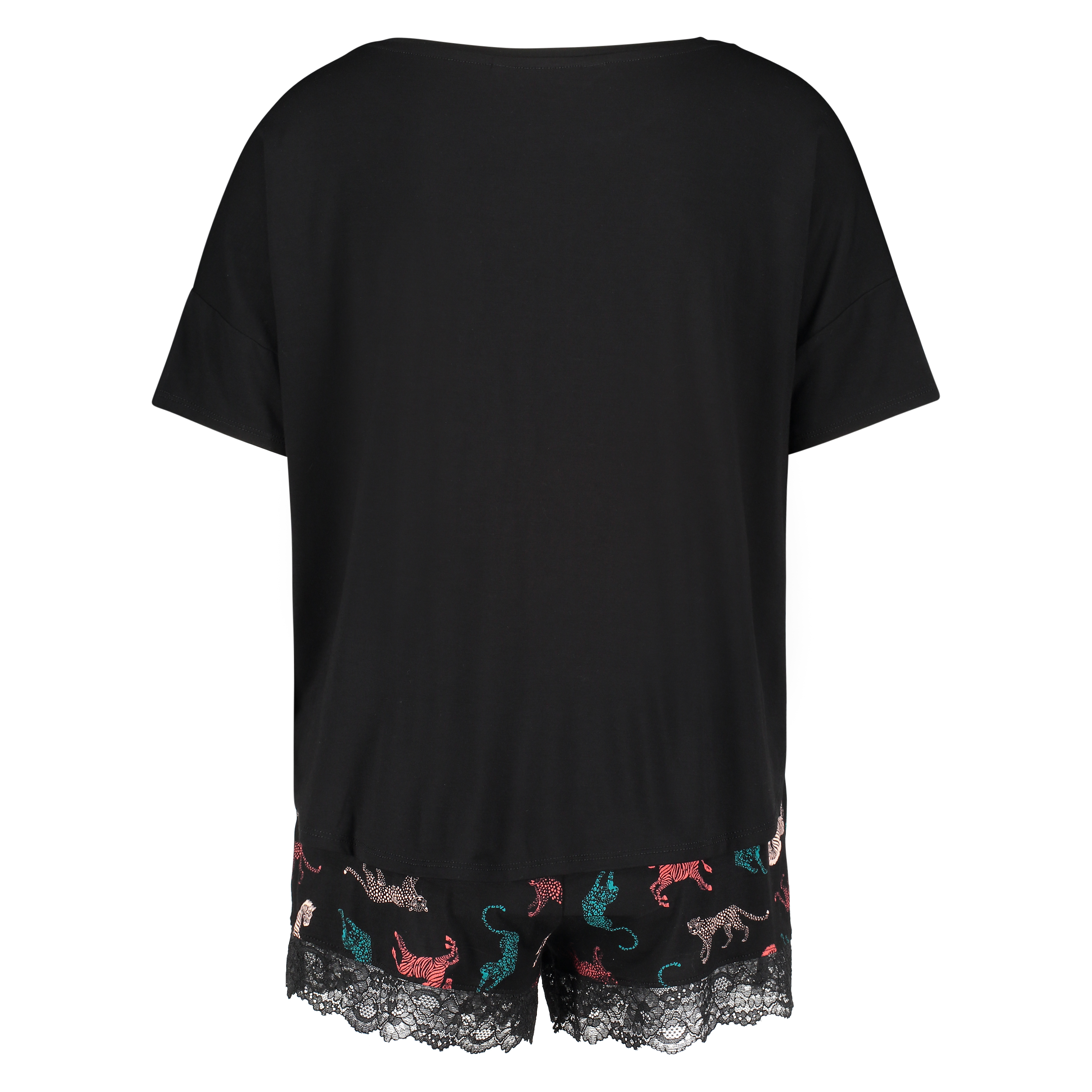 Piżama z szortami, Czarny, main