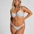 Figi Bikini Highleg Stripes, Biały