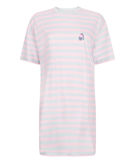 Koszula nocna z okrągłym dekoltem, Niebieski