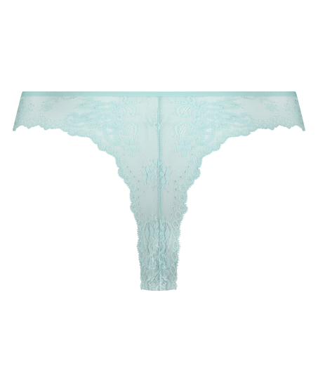 Niewidoczne pod ubraniem stringi z koronkowym tyłem, Niebieski
