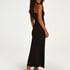 Long slip dress Modal lace, Czarny