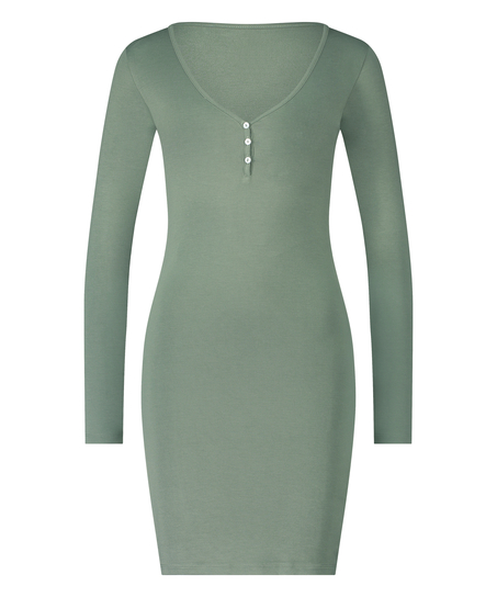 Nocna koszula Henley, Zielony