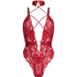Body z otwartym krokiem Brandy Private, Czerwony