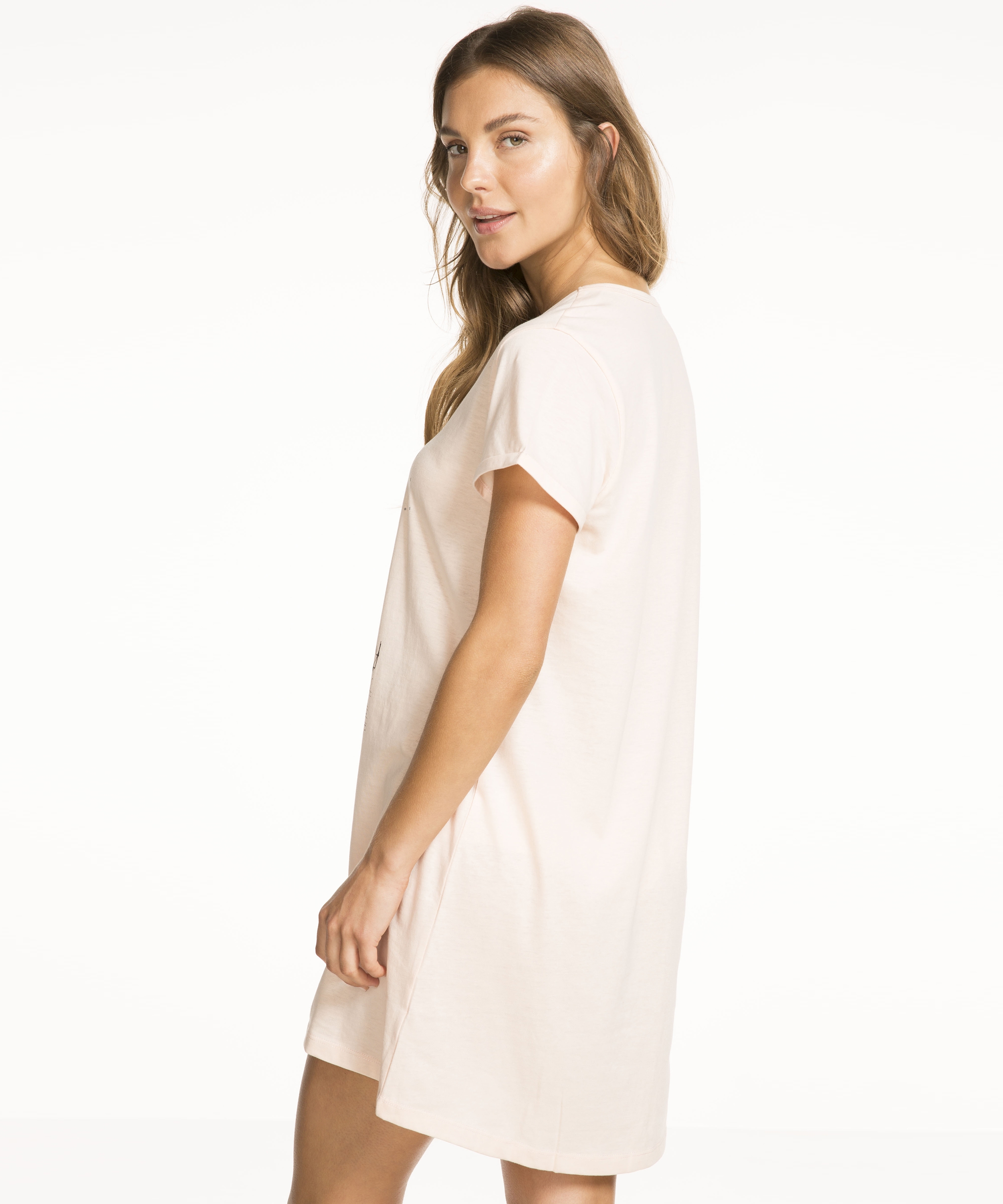Nightshirt V-neck, R&oacute;żowy, main