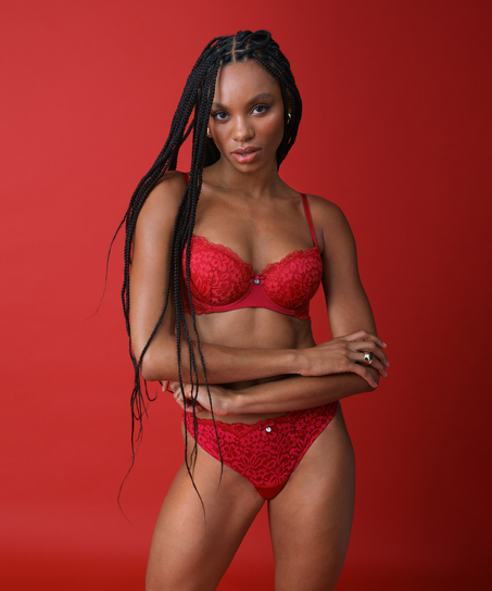 Biustonosz usztywniany z fiszbinami Rose, Czerwony