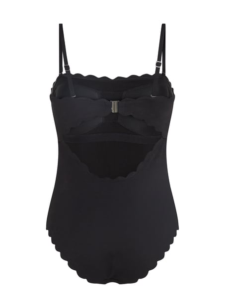 Kostium kąpielowy Bandeau Scallop, Czarny