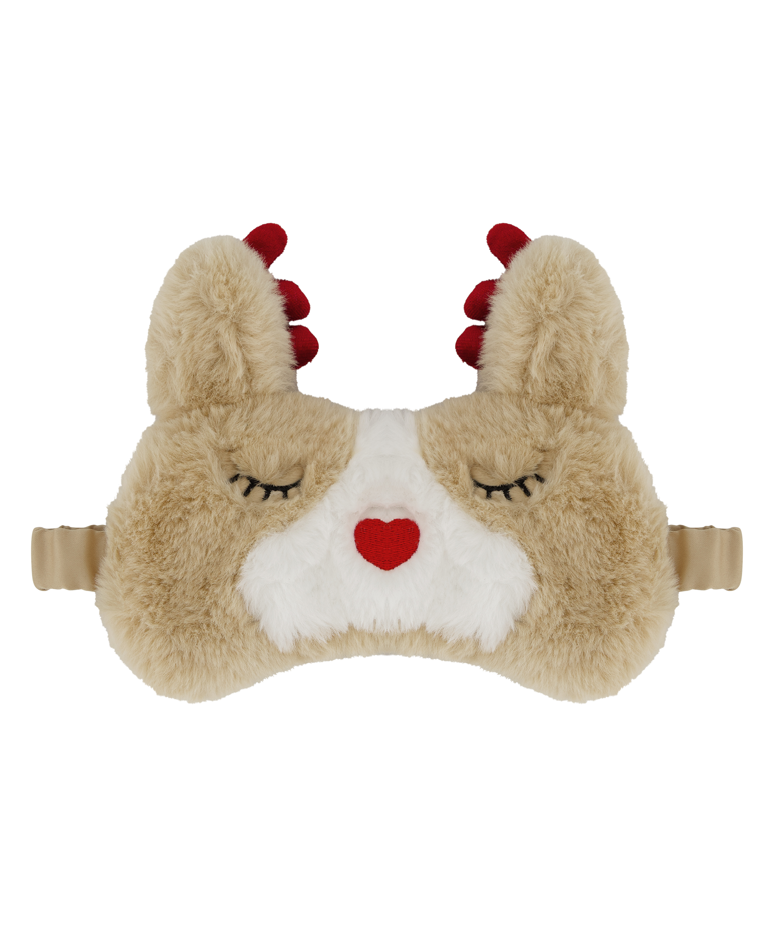 Maska do spania ze sztucznego futra, Beżowy, main