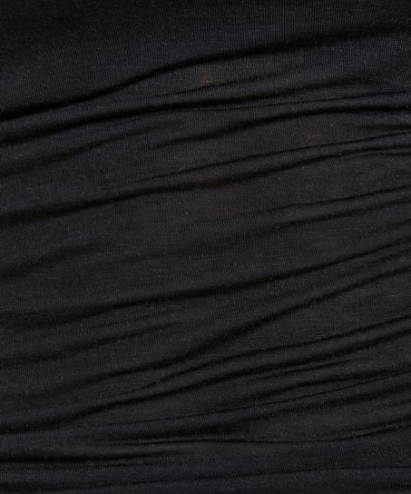 super miękka top z kaszmirem z dekoltem w ł&oacute;dkę, Czarny