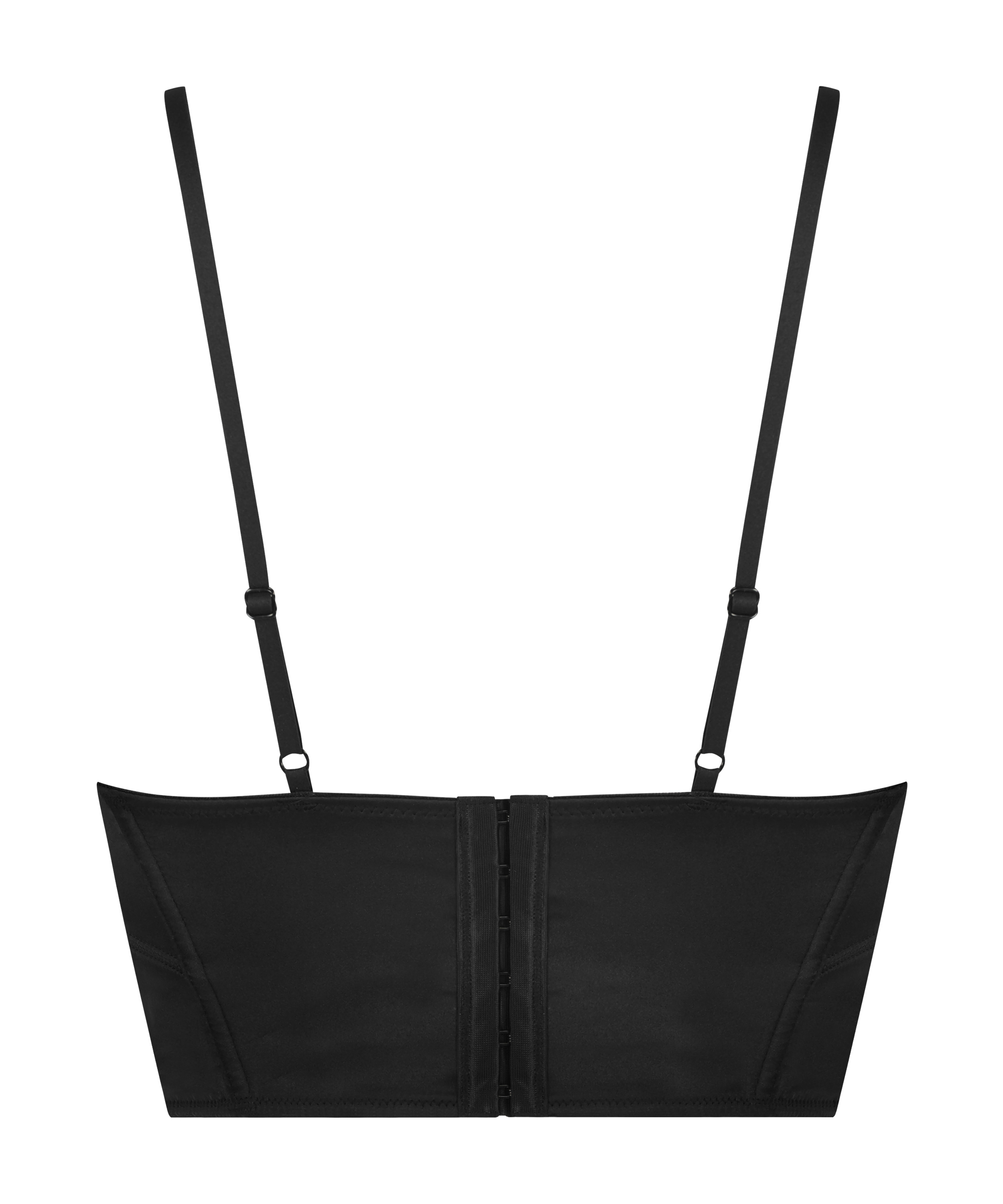 Top gorsetowy z satyny, Czarny, main