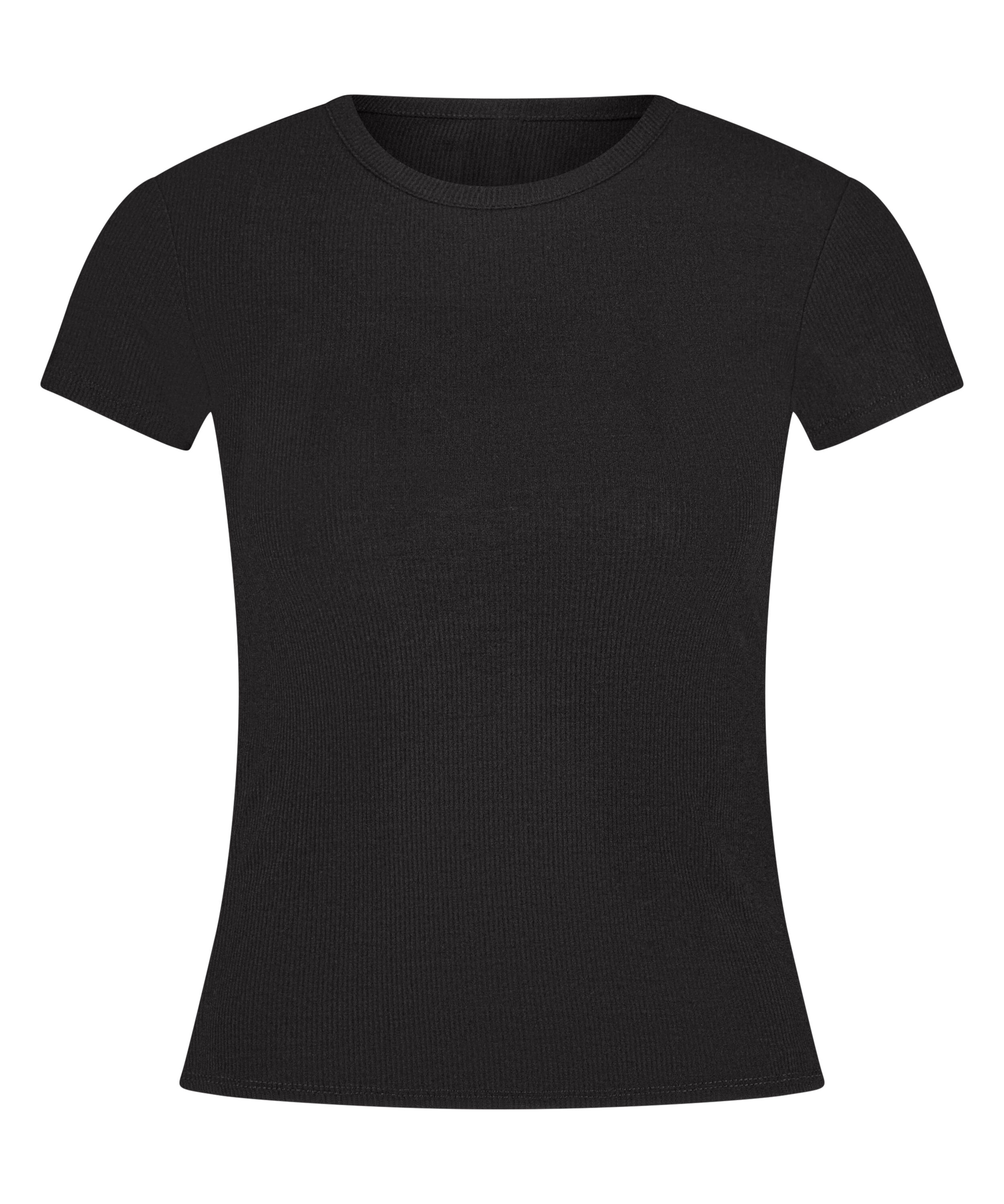 Top od piżamy Rib Essential, Czarny