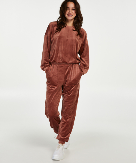 Welurowy top, R&oacute;żowy