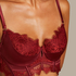 Zoe Padded Longline Underwired Bra, Czerwony