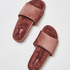 Fake fur velour slippers, R&oacute;żowy