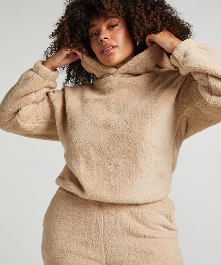 Polarowa bluza z kapturem Snuggle, Beżowy