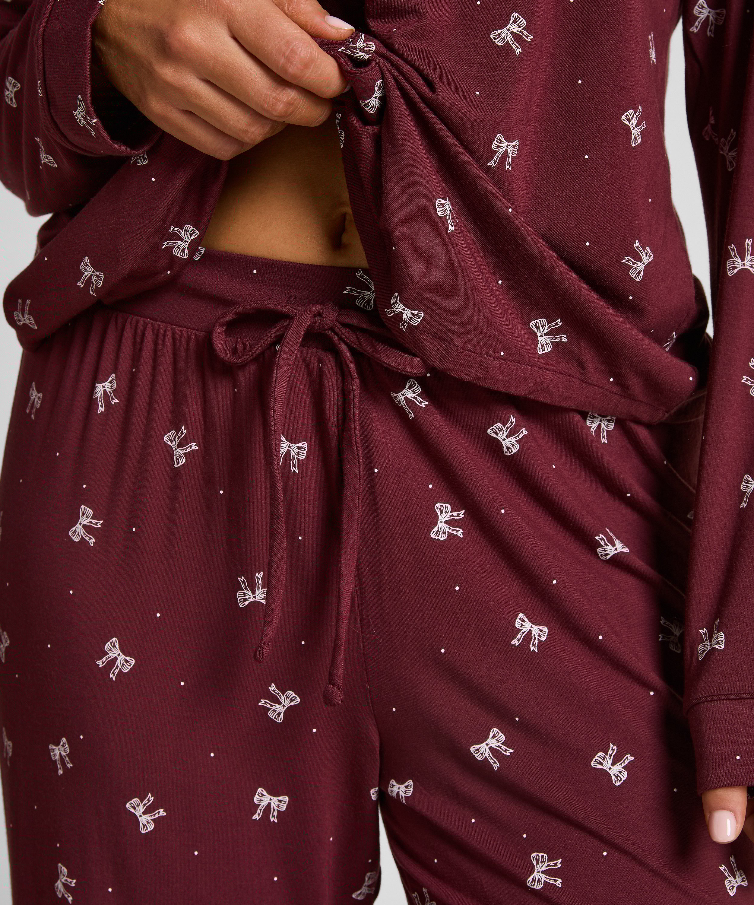 Spodnie Essential z dżerseju, Czerwony, main