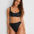 Kr&oacute;tki top od bikini Vintage HKM x NA-KD, Czarny