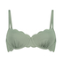 Usztywniany top bikini z fiszbinami Scallop, Zielony