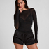 Satin Shorts Ayla, Czarny