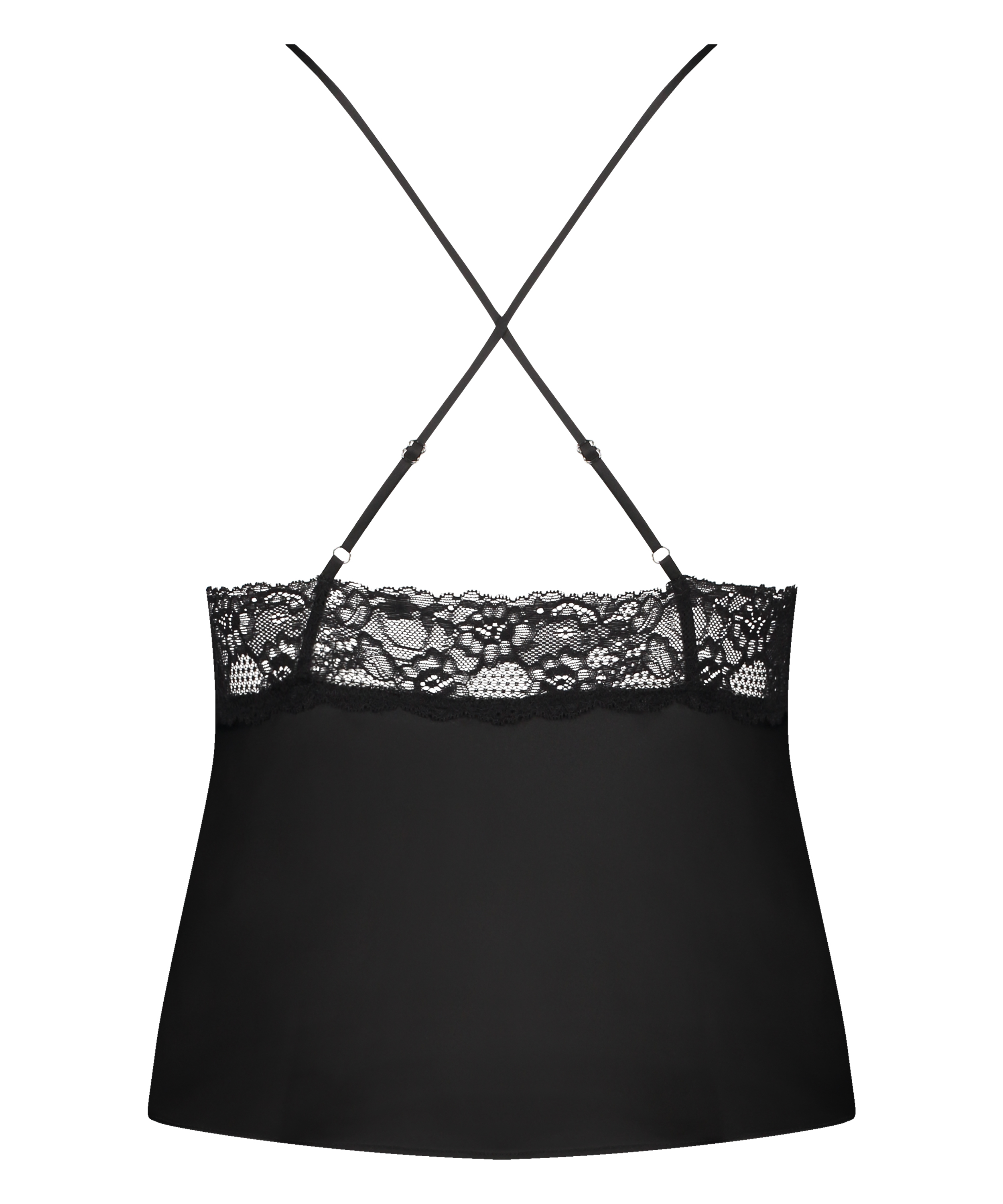 Cami Top Satin Marcela, Czarny, main