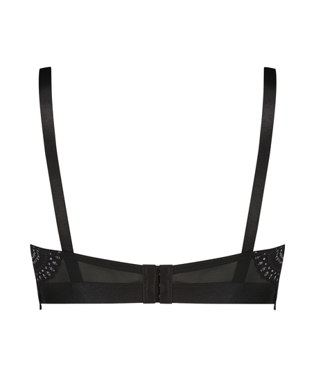 Biustonosz usztywniany z fiszbinami Longline kolekca Donna Sparkle, Czarny