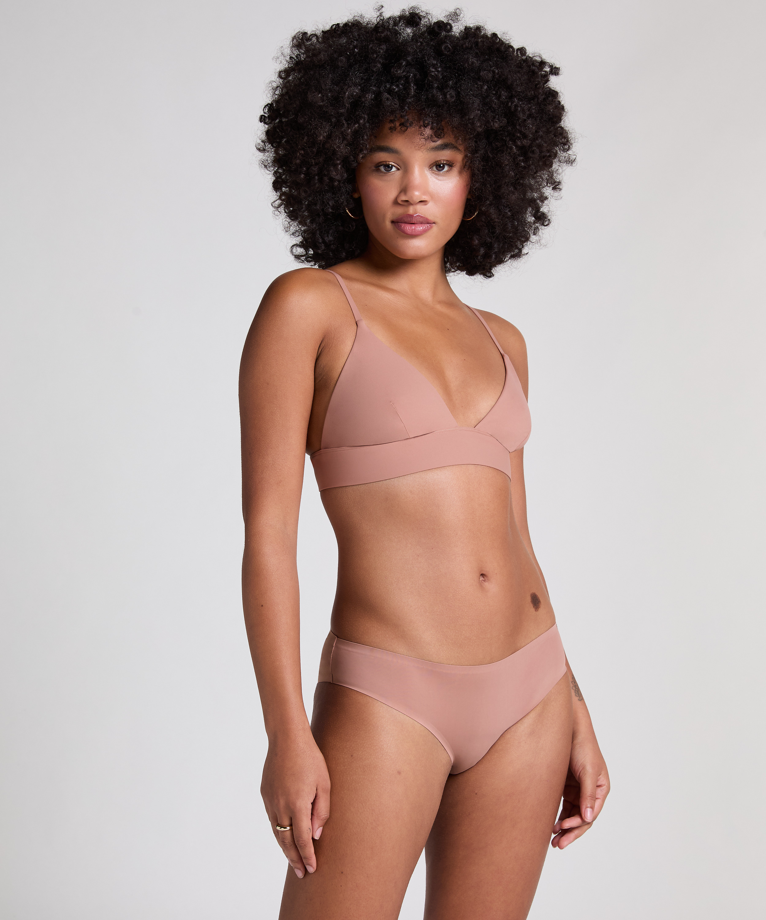 Trójkąt Bralette Smooth, Brązowy, main