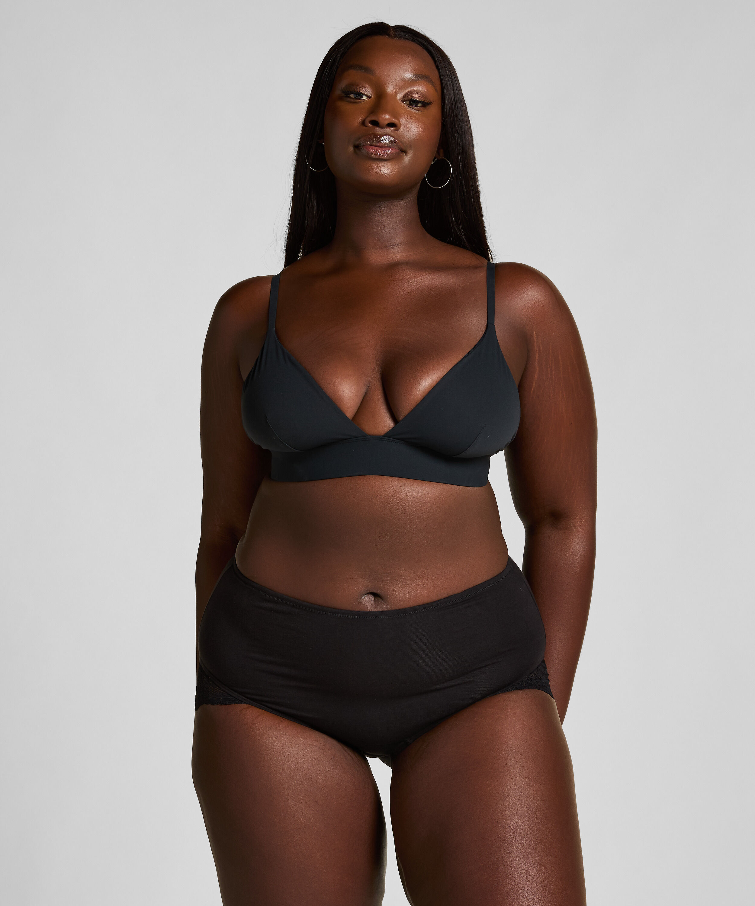 Majtki z wysokim stanem Superslip Lace, Czarny