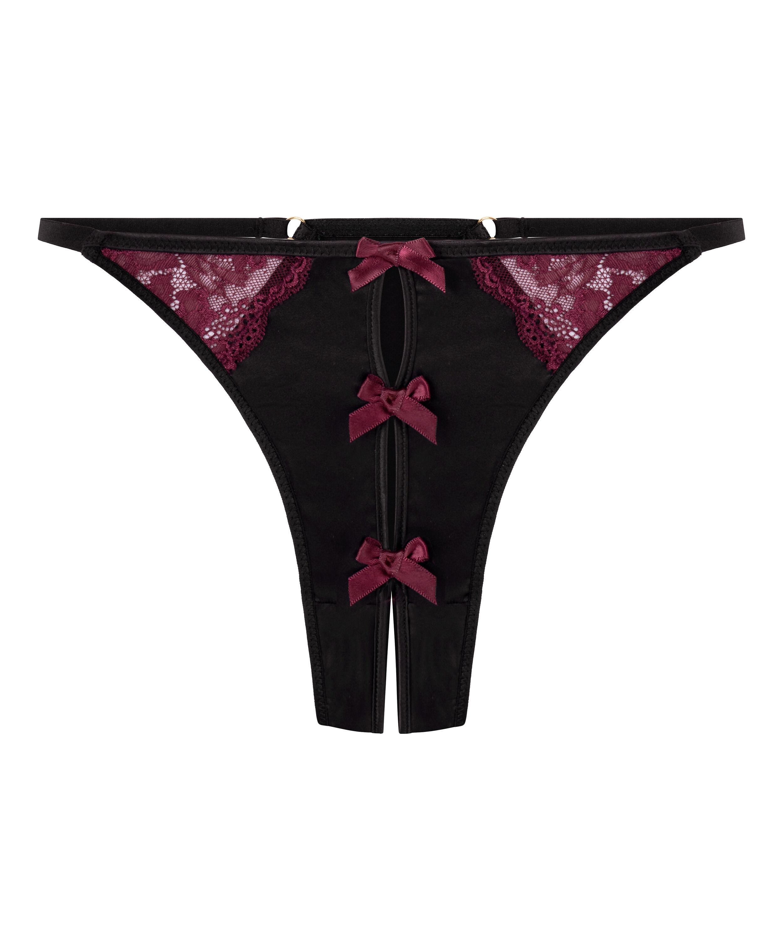 Wysoko wycięte stringi Ambra, Czarny