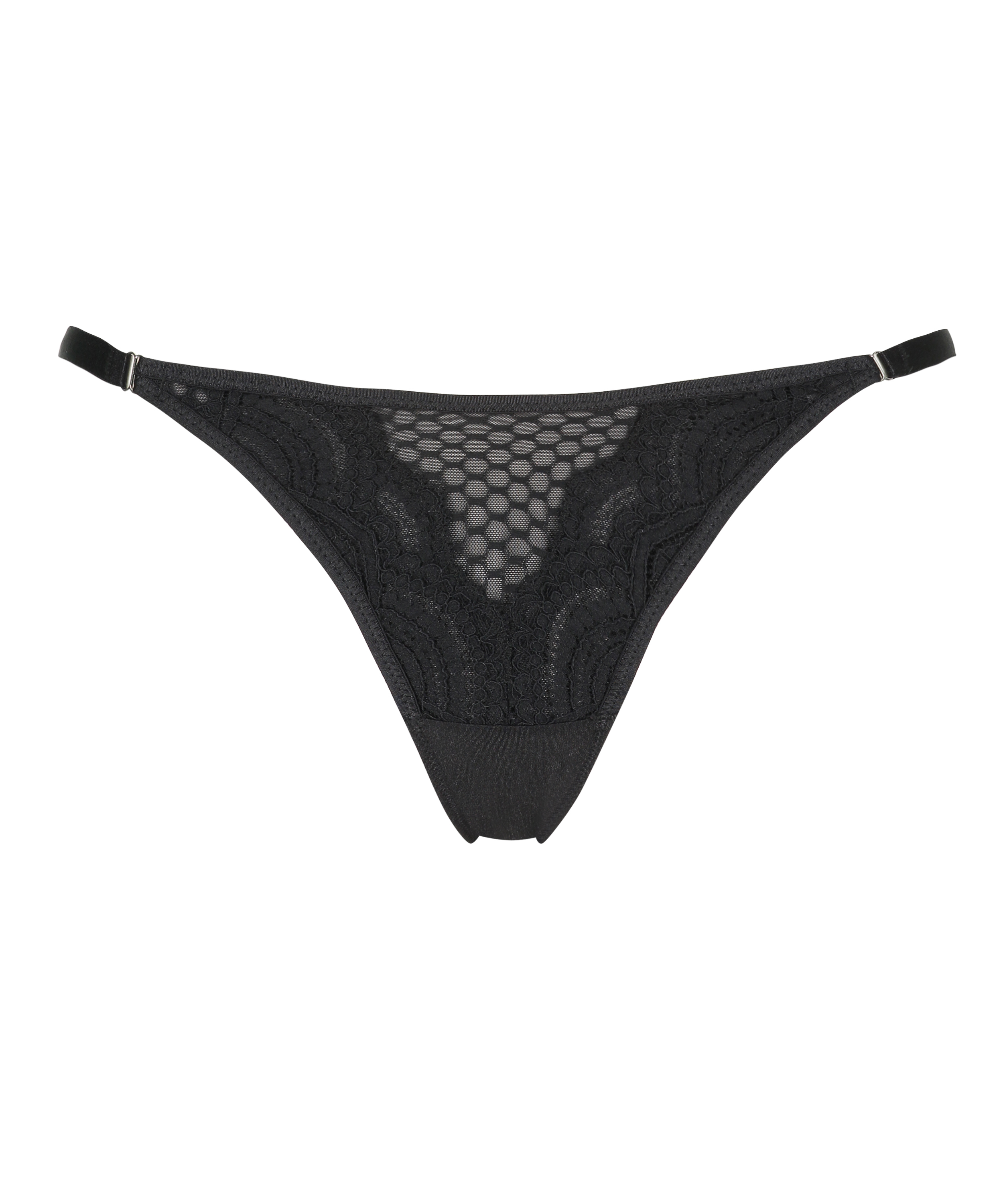 Duckie High Leg Tanga Thong, Czarny, main