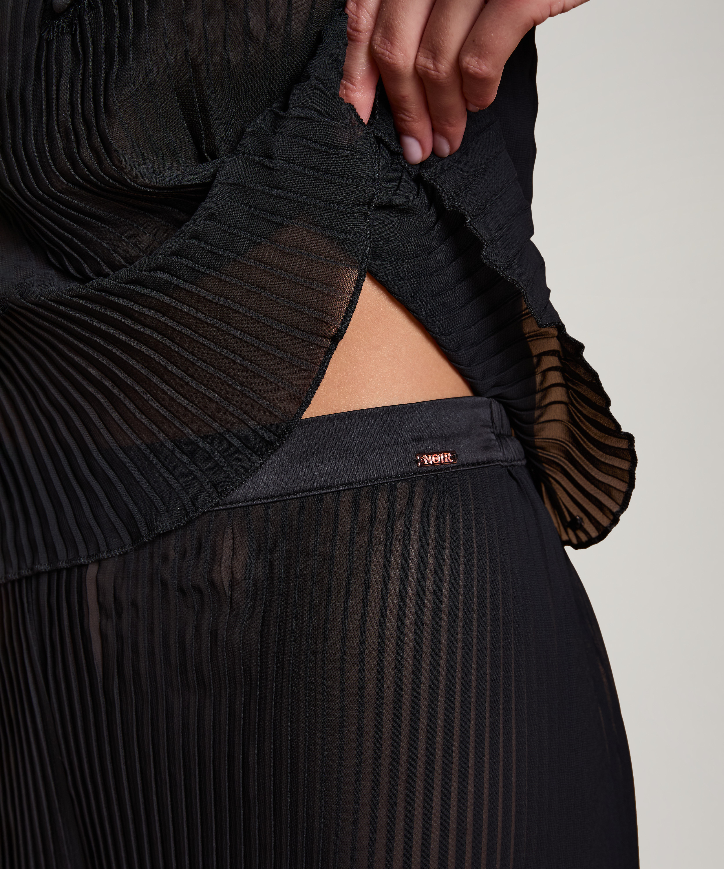 Plisowane szorty, Czarny, main