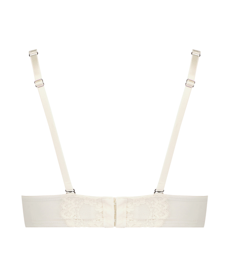 Daisy usztywniony biustonosz z fiszbinami bez ramiączek, Biały