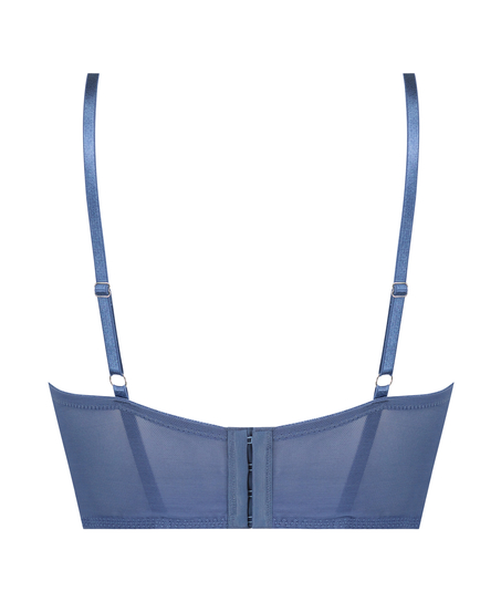 Usztywniany długi biustonosz push-up z fiszbinami Lotta, Niebieski