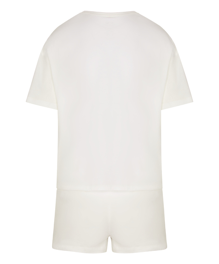 Zestaw piżamowy z bawełny, Biały