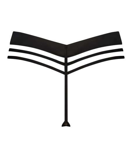 Wysoko wycięte stringi Kat, Czarny